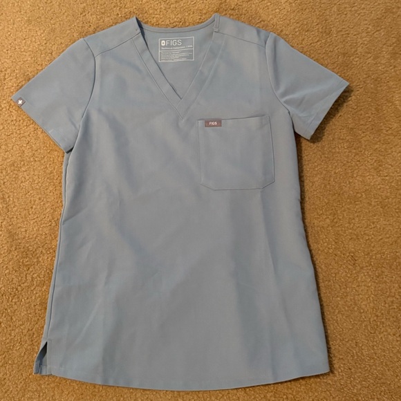 Figs Dusty Blue High Waisted Zamora Joggers and Catarina Scrub Set - Picture 4 of 6